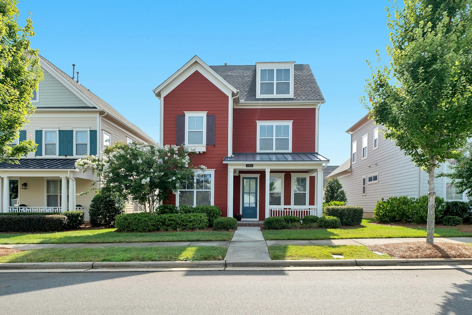 Freshly painted home exterior in a Cleveland-area neighborhood